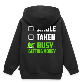 argent Geil - Sweat Premium à capuche enfant bio - noir - Dos - AI Model Kid Male (0cm)