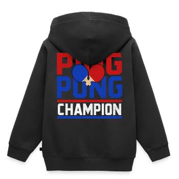 Tischtennisball Tischtennis Tischtennisschläger - Kinder Premium Organic Hoodie - Schwarz - Hinten - AI Model Kid Male (0cm)