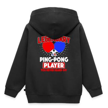 Pingpong Tischtennis Tischtennisball Ping-Pong - Kinder Premium Organic Hoodie - Schwarz - Hinten - AI Model Kid Male (0cm)