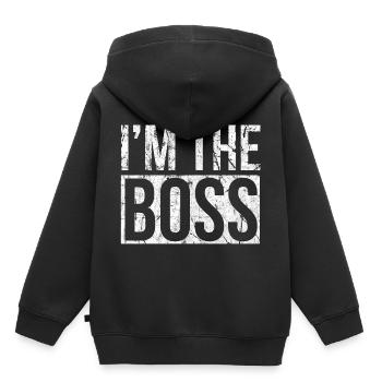 Boss Chef CEO Geschenkidee - Kinder Premium Organic Hoodie - Schwarz - Hinten - AI Model Kid Male (0cm)