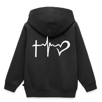 amour amour - Sweat Premium à capuche enfant bio - noir - Dos - AI Model Kid Male (0cm)