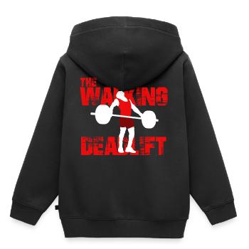 Fitness Gewichtheben Training Muskelaufbau Muskeln - Kinder Premium Organic Hoodie - Schwarz - Hinten - AI Model Kid Male (0cm)