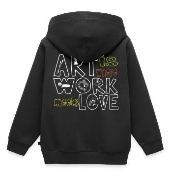 Künstler - Kinder Premium Organic Hoodie - Schwarz - Hinten - AI Model Kid Male (0cm)