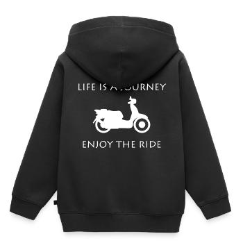 ROLLER SPRUCH! GESCHENKIDEE FÜR ROLLERFAHRER - Kinder Premium Organic Hoodie - Schwarz - Hinten - AI Model Kid Male (0cm)