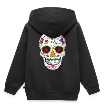 Skull - Kids Premium Organic Hoodie - black - Back - AI Model Kid Male (0cm)