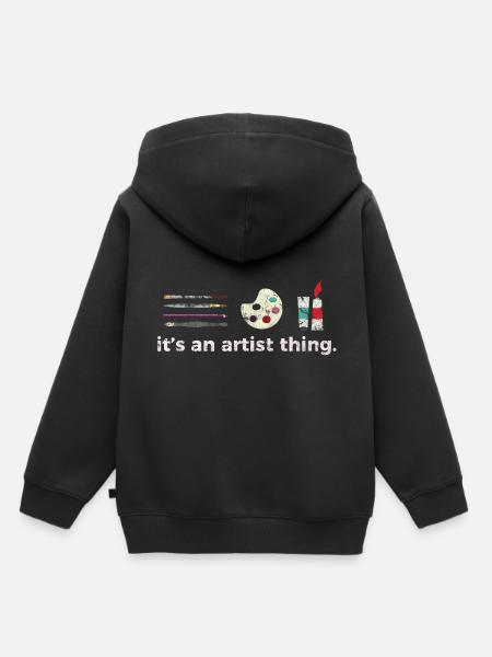 art - Sweat Premium à capuche enfant bio - noir
