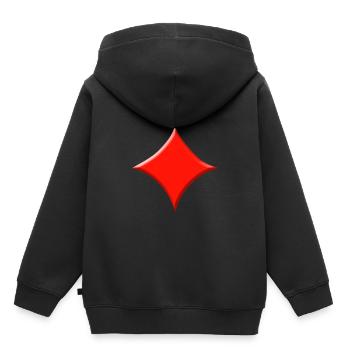 Jeu de cartes vérifié - Sweat Premium à capuche enfant bio - noir - Dos - AI Model Kid Male (0cm)