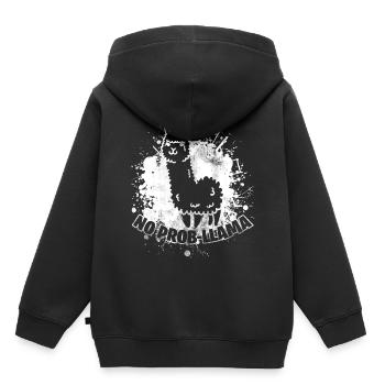 Amour animal Lama Funny énonciations animal animal - Sweat Premium à capuche enfant bio - noir - Dos - AI Model Kid Male (0cm)