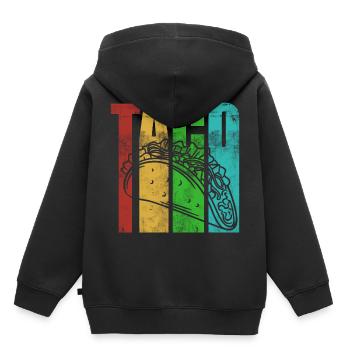 Taco - Kinder Premium Organic Hoodie - Schwarz - Hinten - AI Model Kid Male (0cm)
