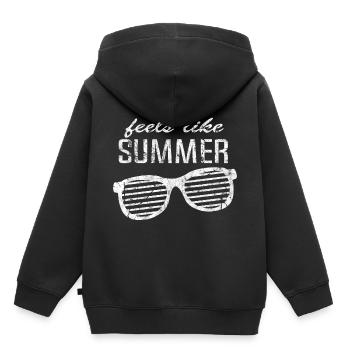 vacances - Sweat Premium à capuche enfant bio - noir - Dos - AI Model Kid Male (0cm)