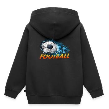 Fußball - Kinder Premium Organic Hoodie - Schwarz - Hinten - AI Model Kid Male (0cm)