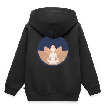 Yoga Yogilates Sports Meditation Lotus - Kids Premium Organic Hoodie - black - Back - AI Model Kid Male (0cm)