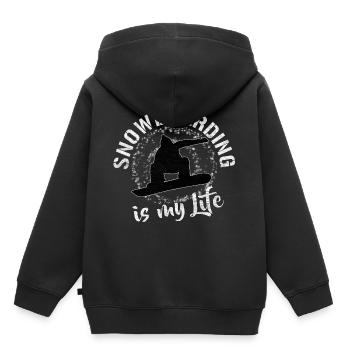 Snowboarding - Kinder Premium Organic Hoodie - Schwarz - Hinten - AI Model Kid Male (0cm)