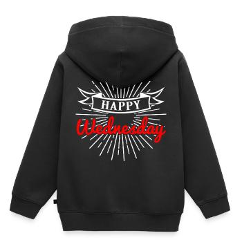 Happy Wednesday Happy wednesday week commemoration day - Kids Premium Organic Hoodie - black - Back - AI Model Kid Male (0cm)