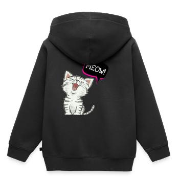 Cat meow - Kids Premium Organic Hoodie - black - Back - AI Model Kid Male (0cm)