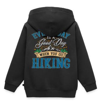 Wanderlust Randonnée cadeau amoureux de la nature - Sweat Premium à capuche enfant bio - noir - Dos - AI Model Kid Male (0cm)