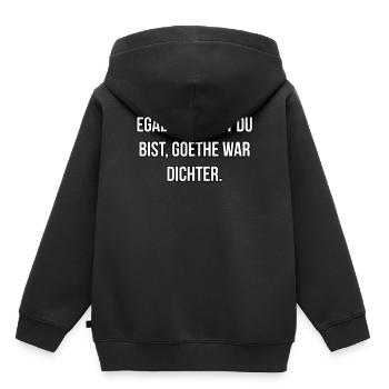 Egal wie dicht du bist Goethe war Dichter - Kinder Premium Organic Hoodie - Schwarz - Hinten - AI Model Kid Male (0cm)