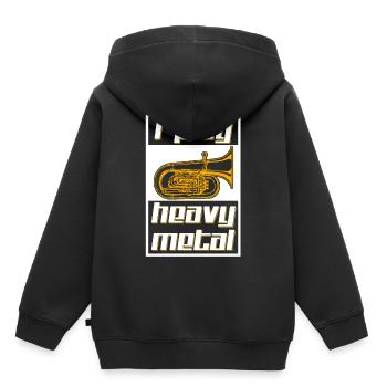 Heavy Metal - Sweat Premium à capuche enfant bio - noir - Dos - AI Model Kid Male (0cm)