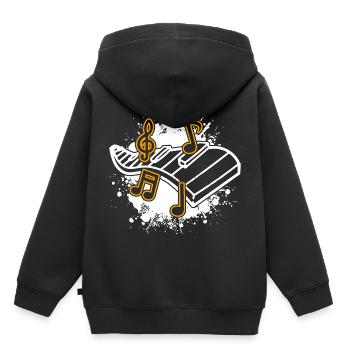 Musik Musiknote Musikschule Melodie Instrument - Kinder Premium Organic Hoodie - Schwarz - Hinten - AI Model Kid Male (0cm)