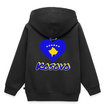 kosovo - Sweat Premium à capuche enfant bio - noir - Dos - AI Model Kid Male (0cm)