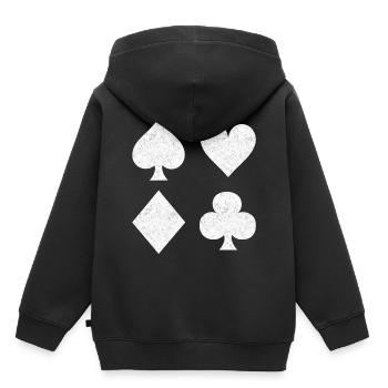 Piek Herz Karo Kreuz Kartenspiel Casino Geschenk - Kinder Premium Organic Hoodie - Schwarz - Hinten - AI Model Kid Male (0cm)