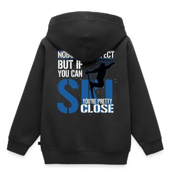 Ski - Kinder Premium Organic Hoodie - Schwarz - Hinten - AI Model Kid Male (0cm)