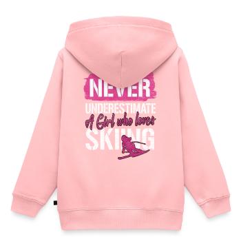 ski - Sweat Premium à capuche enfant bio - rose - Dos - AI Model Kid Female (0cm)