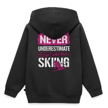 ski - Sweat Premium à capuche enfant bio - noir - Dos - AI Model Kid Male (0cm)
