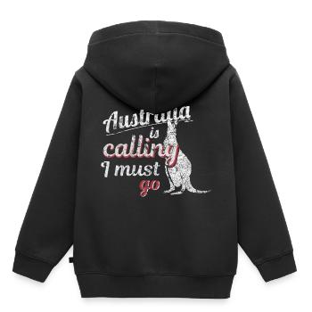 Australie - Sweat Premium à capuche enfant bio - noir - Dos - AI Model Kid Male (0cm)