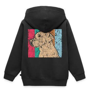 chien - Sweat Premium à capuche enfant bio - noir - Dos - AI Model Kid Male (0cm)
