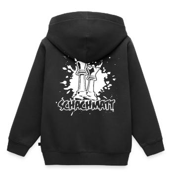 Schachmatt schachbretts Stratégie de loisirs - Sweat Premium à capuche enfant bio - noir - Dos - AI Model Kid Male (0cm)