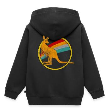 Känguru Australien Kangaroo Beuteltier Tiere - Kinder Premium Organic Hoodie - Schwarz - Hinten - AI Model Kid Male (0cm)