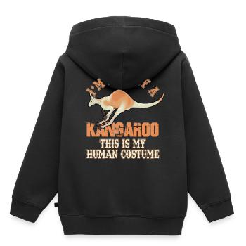 Kangaroo - Kinder Premium Organic Hoodie - Schwarz - Hinten - AI Model Kid Male (0cm)
