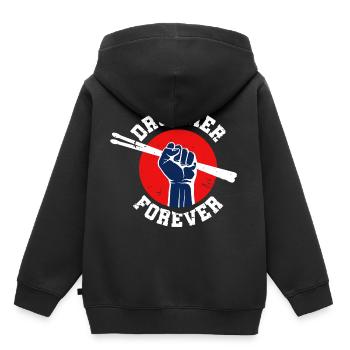 Drum Drummer Musical Instrument Band drumming - Kids Premium Organic Hoodie - black - Back - AI Model Kid Male (0cm)