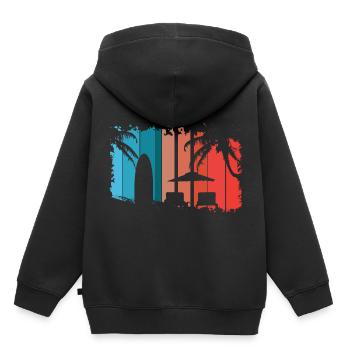 Strand - Kinder Premium Organic Hoodie - Schwarz - Hinten - AI Model Kid Male (0cm)
