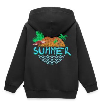 plage - Sweat Premium à capuche enfant bio - noir - Dos - AI Model Kid Male (0cm)
