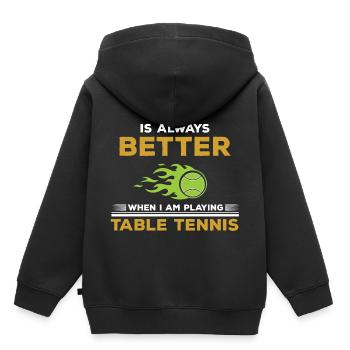 Tennis de table tennis de table - Sweat Premium à capuche enfant bio - noir - Dos - AI Model Kid Male (0cm)