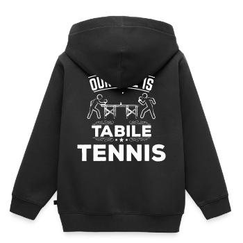 Tennis de table tennis de table - Sweat Premium à capuche enfant bio - noir - Dos - AI Model Kid Male (0cm)
