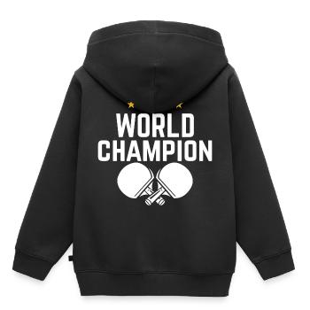Tennis de table tennis de table - Sweat Premium à capuche enfant bio - noir - Dos - AI Model Kid Male (0cm)