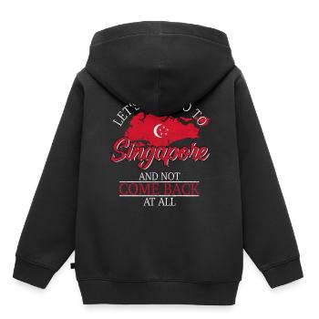 Singapour - Sweat Premium à capuche enfant bio - noir - Dos - AI Model Kid Male (0cm)
