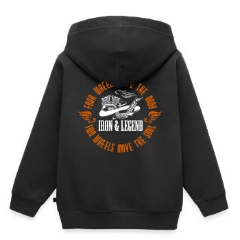 Moto moto - Sweat Premium à capuche enfant bio - noir - Dos - AI Model Kid Male (0cm)