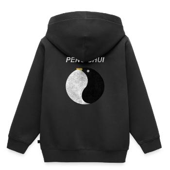 Peng Shui - Feng Shui, Chine, pingouin, cadeau - Sweat Premium à capuche enfant bio - noir - Dos - AI Model Kid Male (0cm)