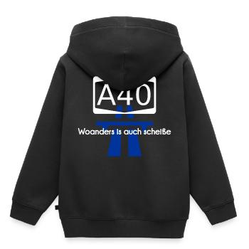Autoroute A40 - Sweat Premium à capuche enfant bio - noir - Dos - AI Model Kid Male (0cm)
