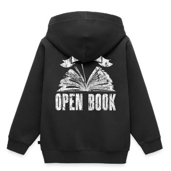 Bücher - Kinder Premium Organic Hoodie - Schwarz - Hinten - AI Model Kid Male (0cm)