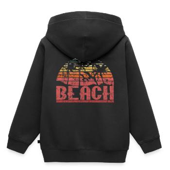 plage - Sweat Premium à capuche enfant bio - noir - Dos - AI Model Kid Male (0cm)
