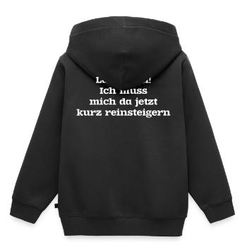 Laisse-moi ! Je dois m’y mettre. - Sweat Premium à capuche enfant bio - noir - Dos - AI Model Kid Male (0cm)