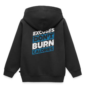 Fitness - Sweat Premium à capuche enfant bio - noir - Dos - AI Model Kid Male (0cm)