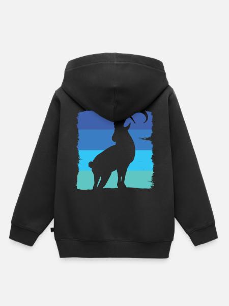 Steinbock Quadrat - Kinder Premium Organic Hoodie - Schwarz