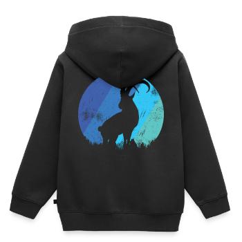 Capricorne Capricorne griffé - Sweat Premium à capuche enfant bio - noir - Dos - AI Model Kid Male (0cm)