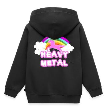 heavy metal - Sweat Premium à capuche enfant bio - noir - Dos - AI Model Kid Male (0cm)
